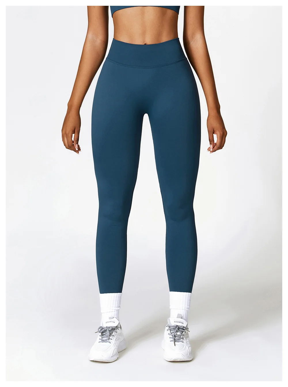 Damen-Sport-Leggings mit V-Rücken, sportlich, Fitness, Fitnessstudio, Yoga, Strumpfhosen, Scrunch-Kontrolle, Lauftraining, Workout, Leggins – Detail 2