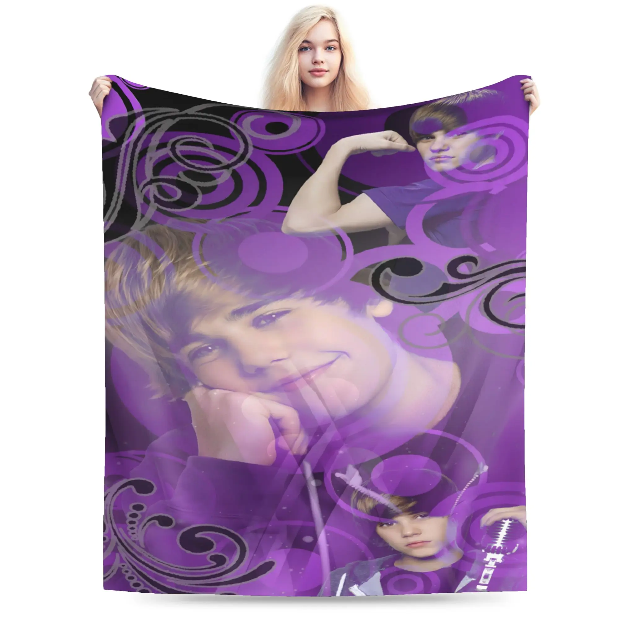 Popular Singer JBiebs  Blankets  Super Soft Comfortable Plush Throw Blanket For Students Home Decor Flannel Bedspread Bed Cover