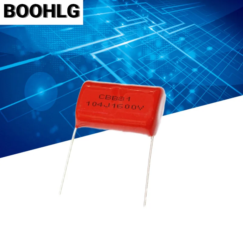 

10pcs Metallized Polypropylene Film Capacitor CBB81 1600V 104J 1.6KV 104 0.1UF 100NF Pitch 25mm