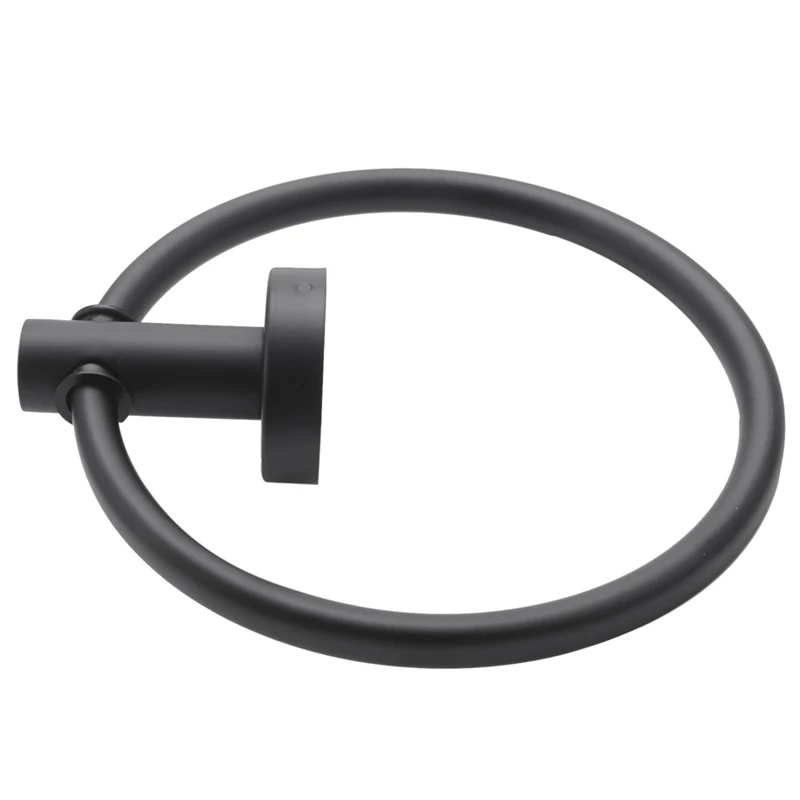 2Pcs Bathroom Hardware Black Towel Ring And Toilet Paper Holder Stainless Steel Bathroom Hand Towel Holder Towel