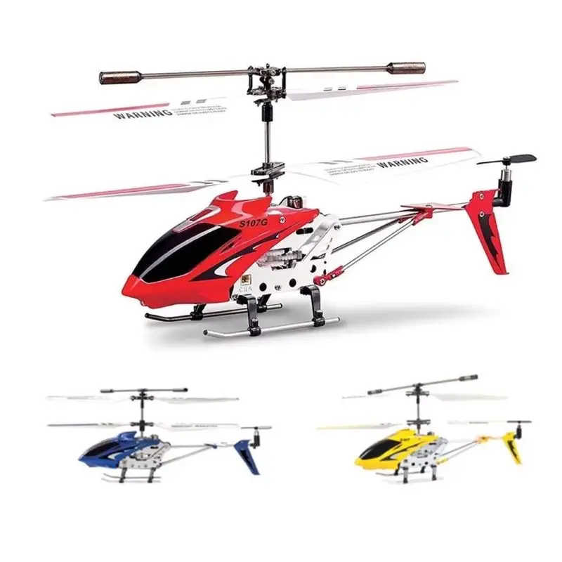 S107g Remote-controlled Aircraft 3-channel Remote-controlled Helicopter Electric Model Toy Gift Red Blue Yellow outdoors