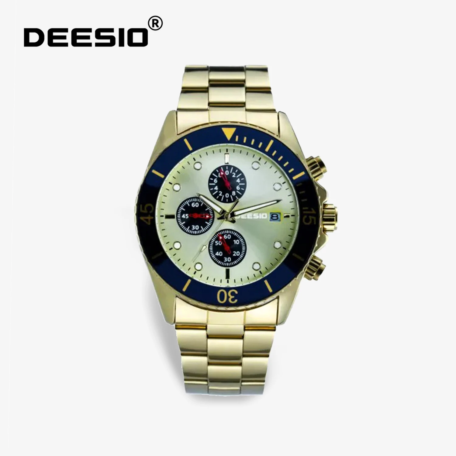 Deesio Men's Sport Watch-Waterproof 50M, Alloy & Stainless Steel Band,Quartz Movement, Casual Dress Luxury Watch Gift for Men