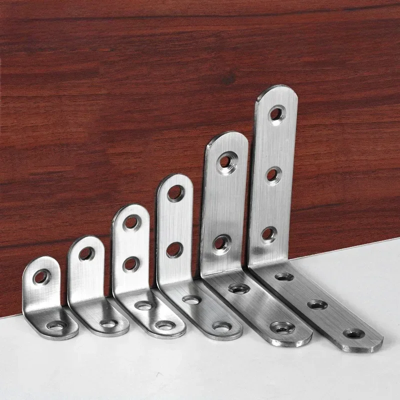 L-shaped stainless steel corner code, 90-degree right-angle bracket furniture connecting piece, laminate corner code