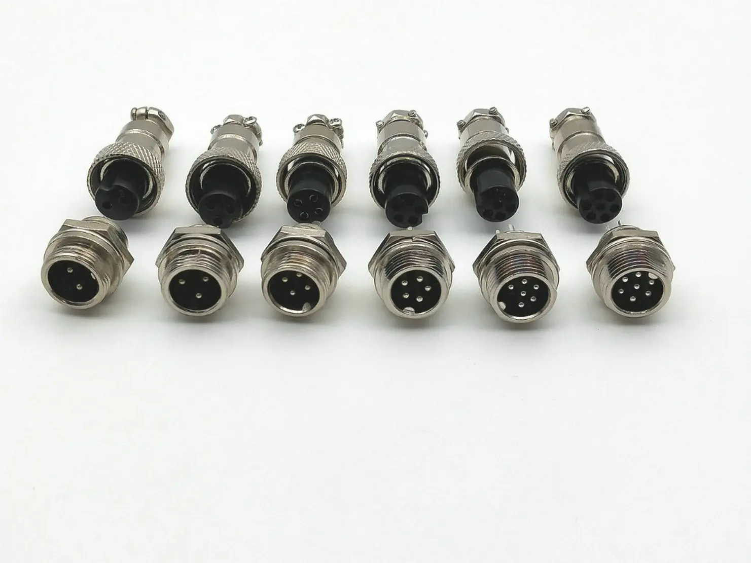 100set GX12 12mm 2pin 3pin 4Pin 5pin 6pin 7pin 12mm Audio Chassis Mount Connector