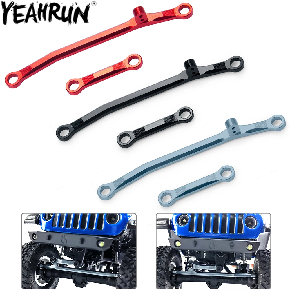 YEAHRUN Aliuminum Alloy Steering Links Pull Rod for 1/24 RC Crawler Car Axial SCX24 90081 AXI00001 AXI00002 Upgrade Parts