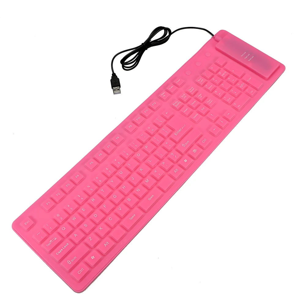 

Dustproof USB 108 Keys USB Silicone Flexible Foldable Keyboard Waterproof Dustproof USB Silent Keys For Laptop Desktop Keyboard