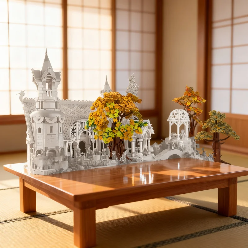 958pcs MOC Rivendell Lusher Trees Hobbit Lord Rings Model Building Blocks Construction Festival Gifts Toy Brick Education
