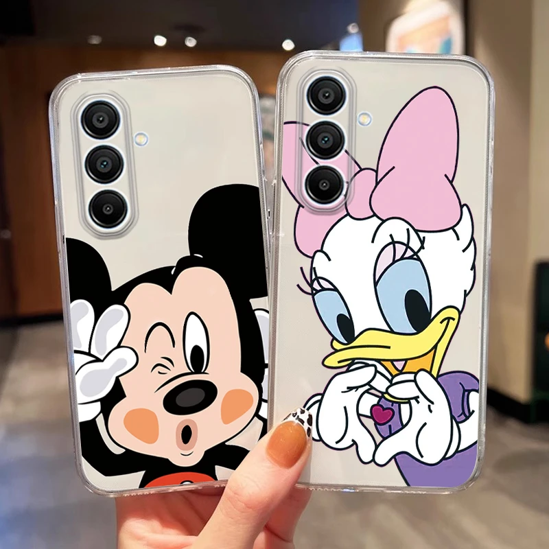 For Samsung Galaxy A25 A35 A55 5G Phone Case Donald Duck Mickey Minnie Anime For Samsung Galaxy A25 Shockproof Transparent Shell