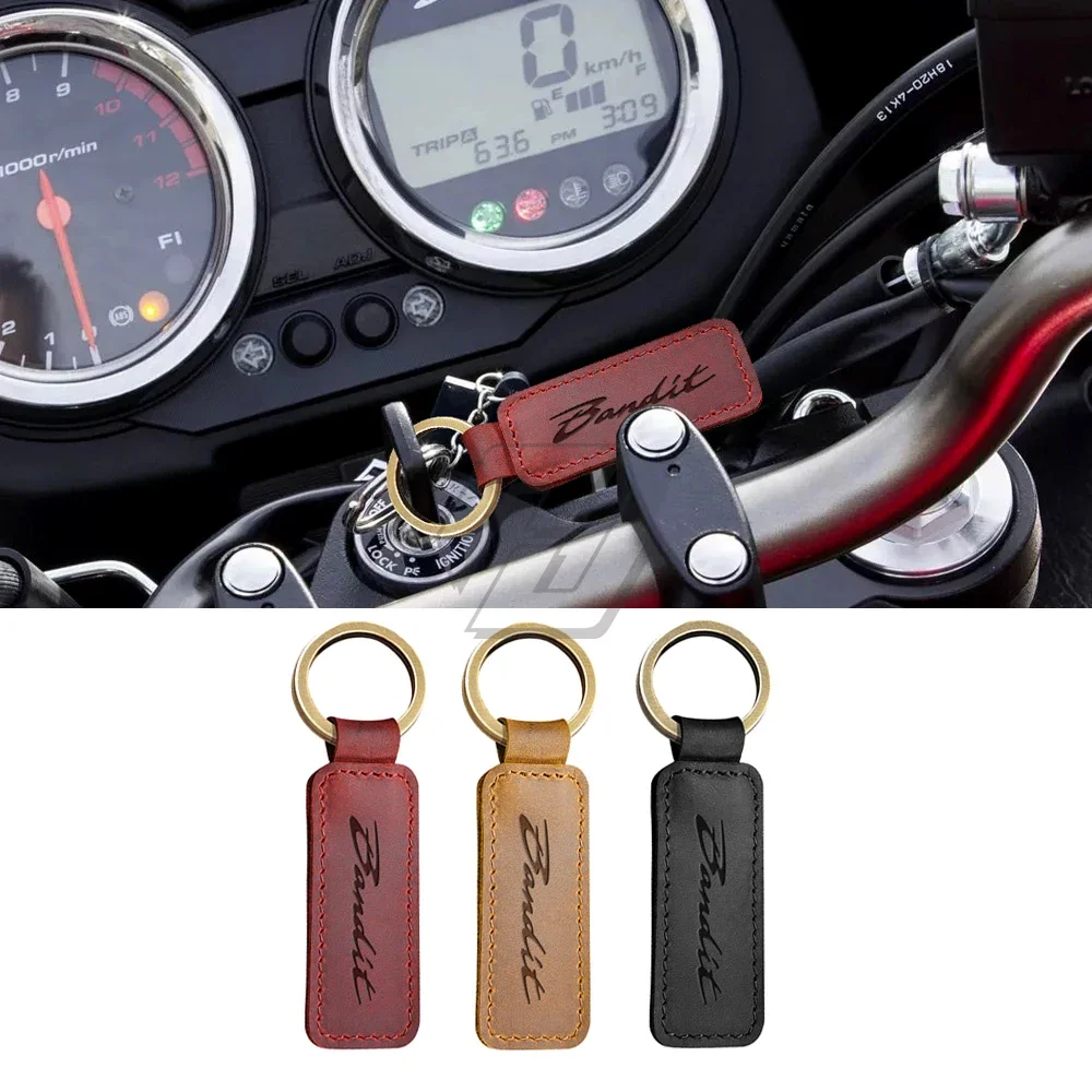 For Suzuki Bandit 150 400 1200 1250 1250S Motorcycle Cowhide Keychain Key Ring