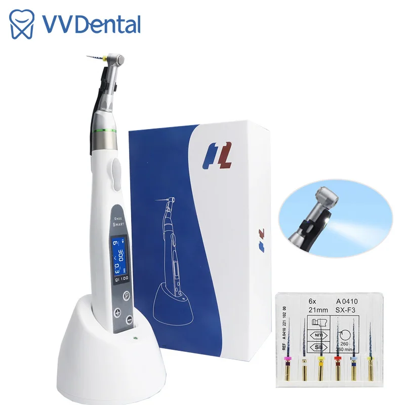 

Dental Endo Motor Wireless Endo Motor Smart 9 Programs with LED Lamp and 16:1 Reduction Contra Angle Endodontic Instrument