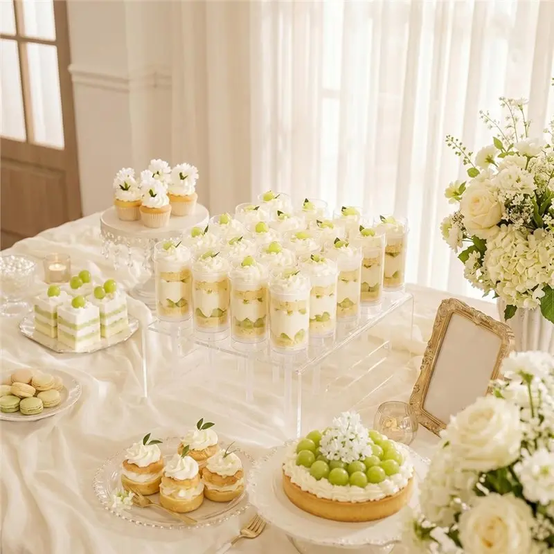 CQMF-Clear Push-Up Cake For 24Pcs& 20-Hole Push Stand For Desserts And Treats