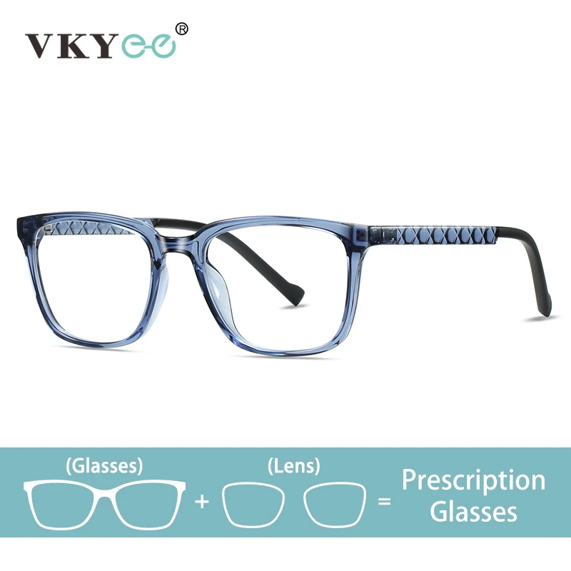 

VKYEE Simple Classic Rectangle Men‘s Design Anti-Blue Light Progressive Multi-Focus Customizable Prescription Photochromic LS017