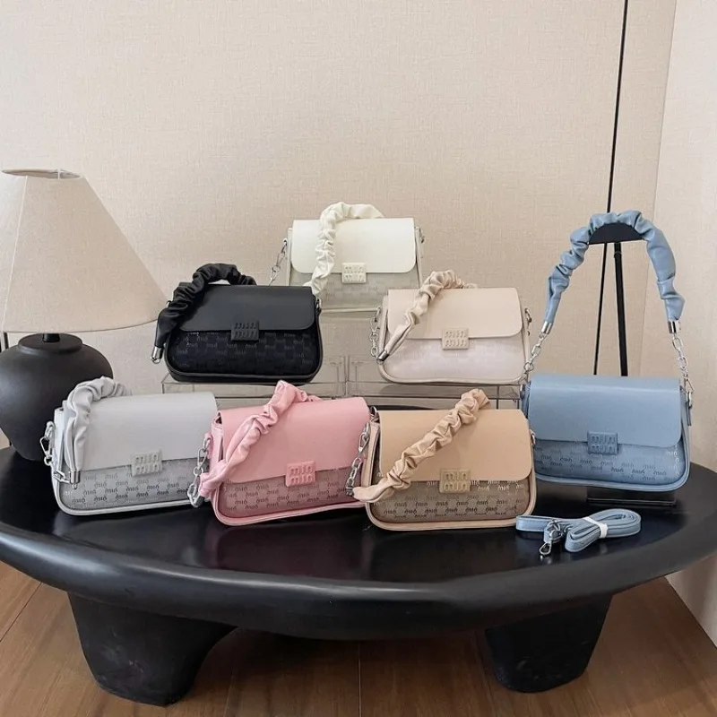 

Trendy Fashion Solid Color Diaper Bags For Women High-End Vintage Crossbody Bag Minimalist Leather Commuter Bag Luxury Brand