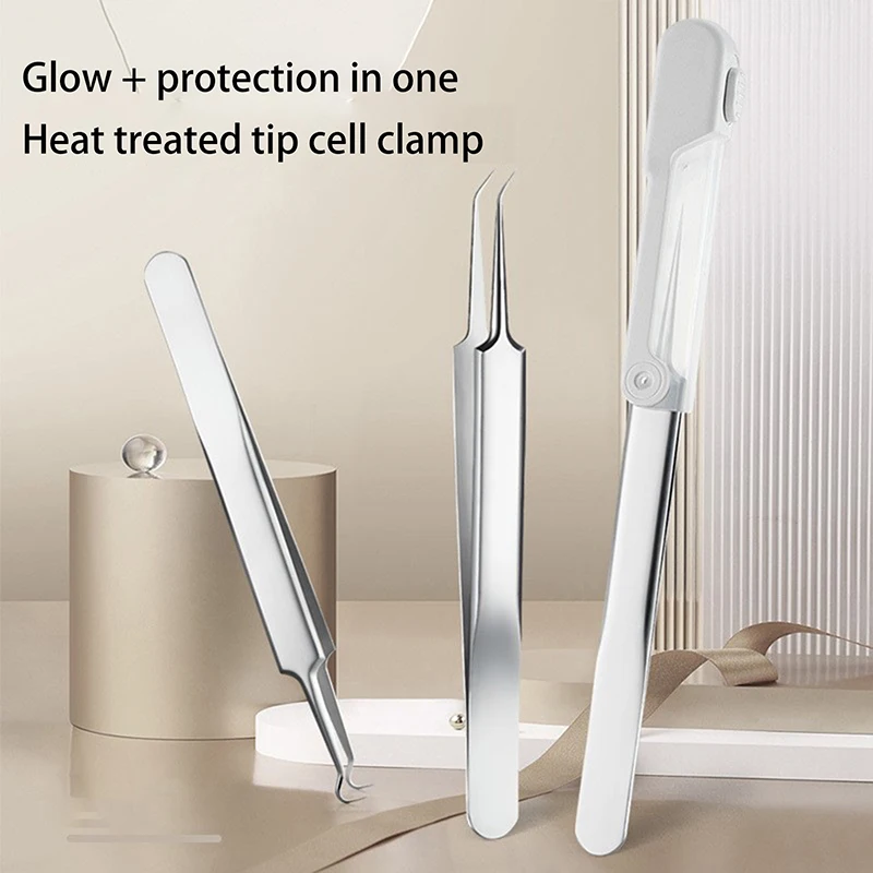 Cravo Clip com luzes, Acne agulha Pinças, Comedone Acne Extractor, Ferramenta de Remoção Blemish, Espinhas celulares