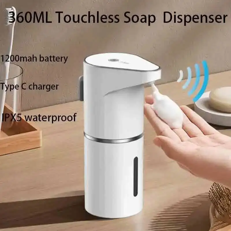 

Automatic Touchless Foaming 350Ml USB Rechargeable Electric 4 Level Adjustable Foam Soap Dispenser