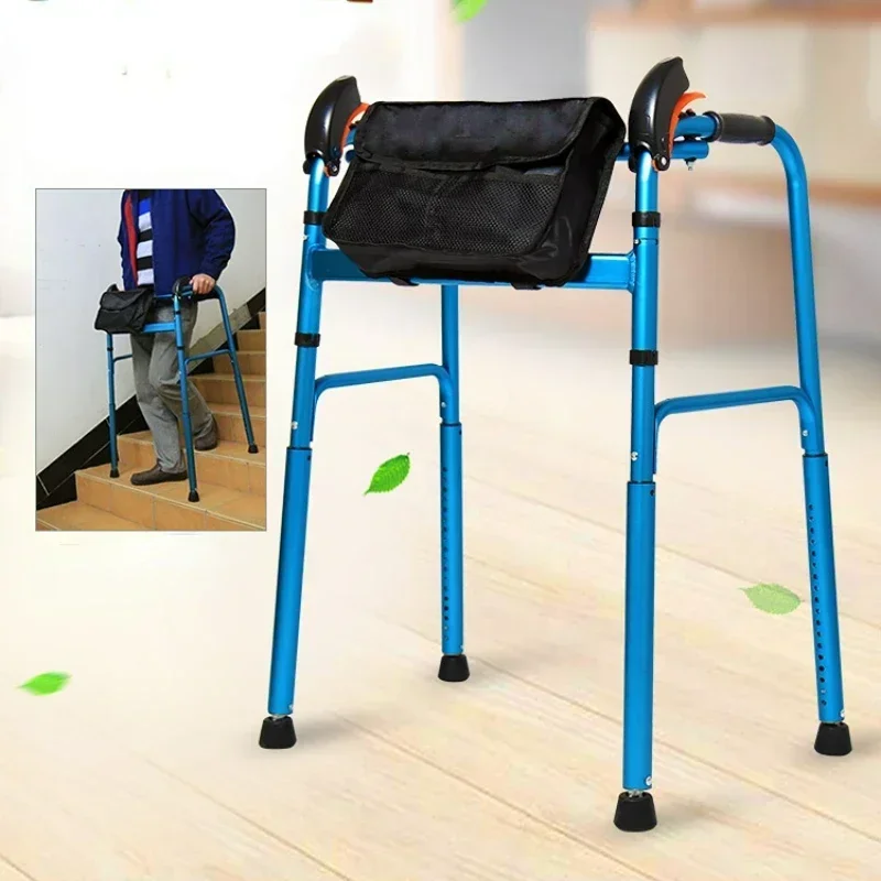 

%a Foldable Stair Climbing Walker, Aluminum Alloy Mobility Aid, Automatic Height Adjustable Support, Rehabilitation for Elderl