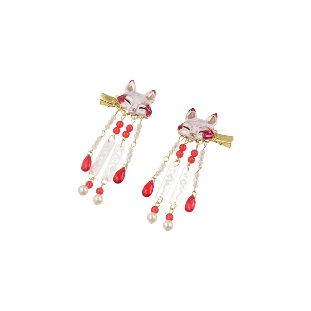 New Fashion Girls Women Headdress Step Shake Crystal Bead Barrette Animal Hair Clips Hanfu Tassel Hairpin Rhinestone