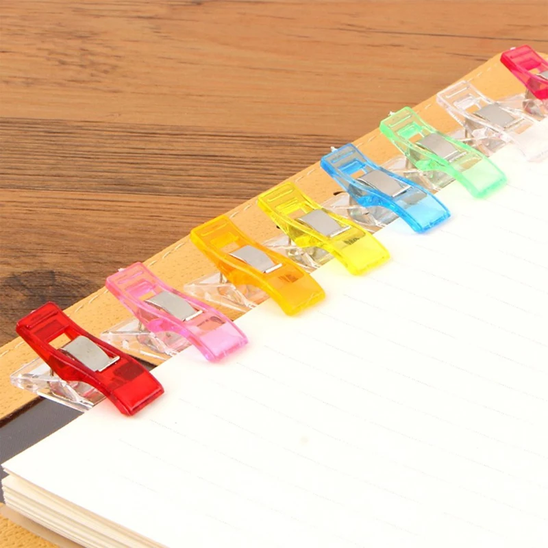 50/100PCS Sewing Clips Plastic Clamps Quilting Crafting Crocheting Knitting Safety Clips Assorted Colors Binding Clips Paper