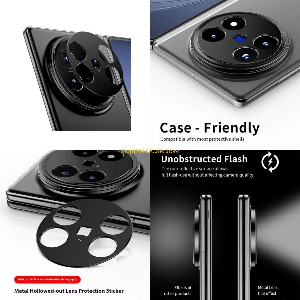 K0EA Rear Camera Lens Cover Case Aluminum Protector Rings Film for X Fold5 Hollow Lens Frame Frosted Protective Film