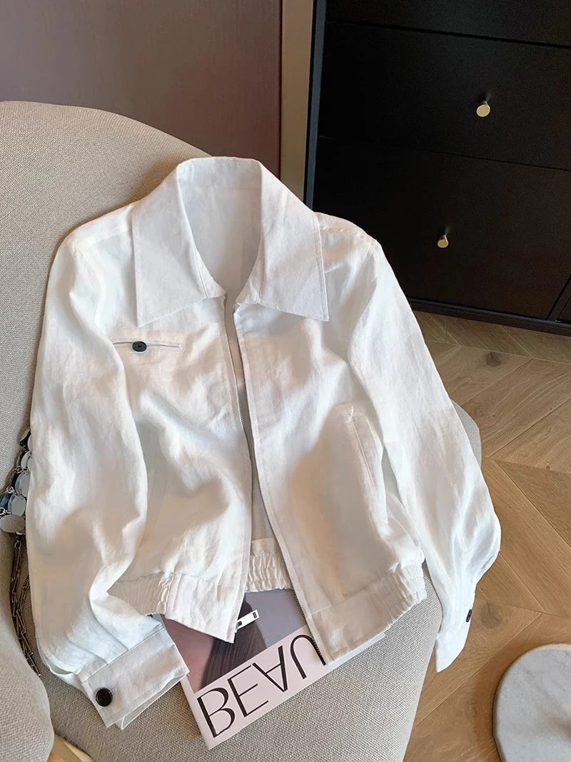 

Retro American White Collar Workwear Jaet Loose Fit ex Spring Autumn High Street Sle Premium Feeling Outerwear