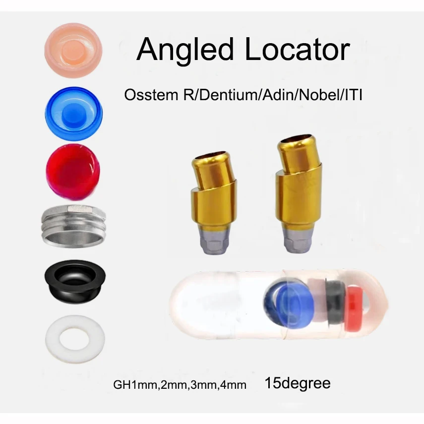 

Angled Locator Abutment Overdenture Attachment for Dentium Oss-tem R ITI Nobel Adin Dental locator 15degree
