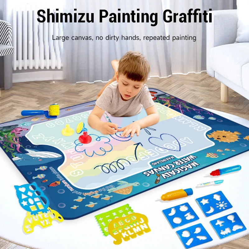 Kids Magic Water Drawing Mat Color Graffiti Toys Reusable Cleanse Watercolor Painting Board Early Educational Children Toys Gift