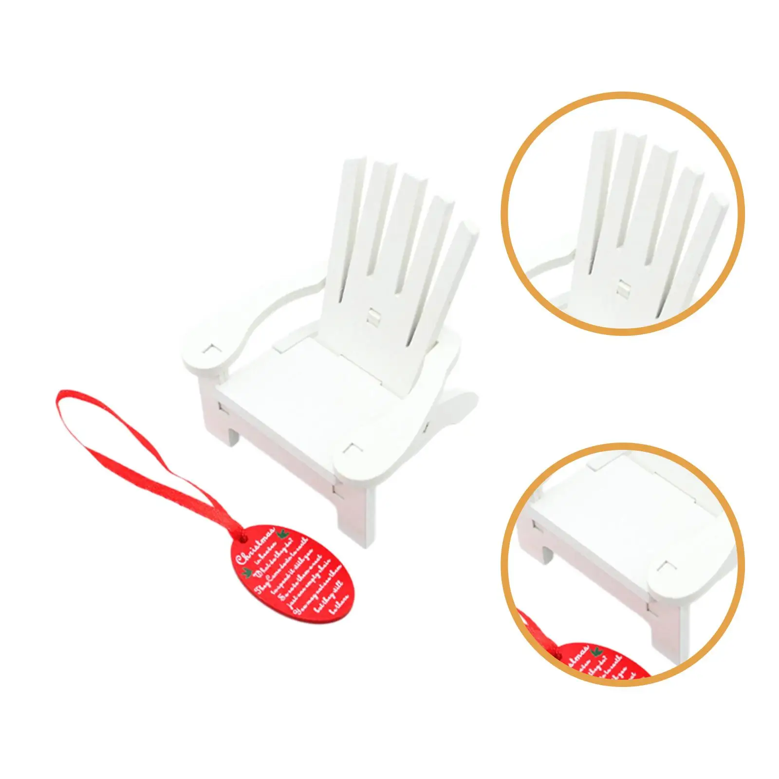 قلادة كرسي هزاز مصغرة، منظر طبيعي صغير، زخرفة معلقة حرفية، زينة أثاث بيت الدمى للعطلات #5