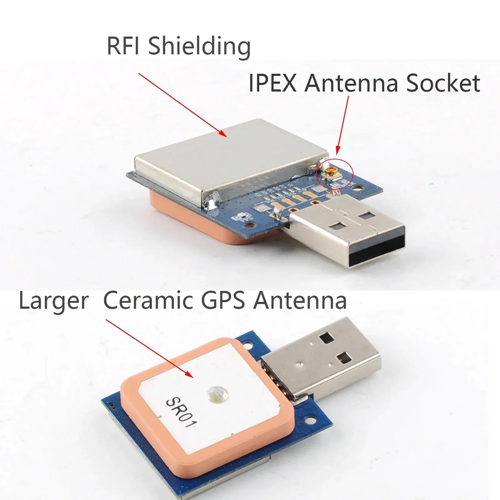 GPS Module with Antenna 56 Channels 1-10Hz Update Rate IP67 Waterproof for Drones and Car Navigation