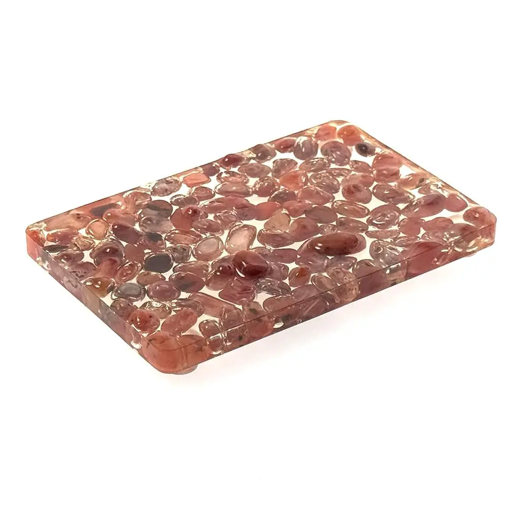 

Подставка для мыла ручной работы из речных камней, прямоугольная, для душа и ванной комнаты, натуральный каменный лоток для мыла