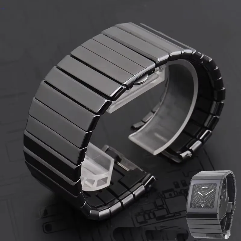 

Ceramic Watch Bands Replacement For Rado DIAMASTER Series Black Watch Chain Men's 27mm 35mm Watch Strap Bracelet
