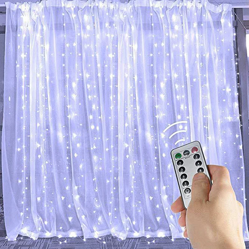 Luzes led string decoração de natal 3m controle remoto do feriado casamento conto de fadas guirlanda luzes quarto cortinas ao ar livre casa