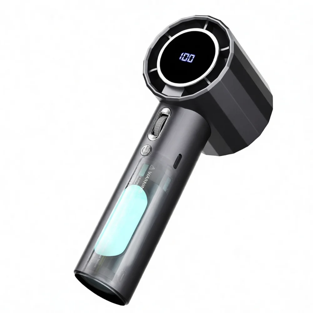 Handheld Turbo Fan 100 Speed Control Portable Usb Desktop Cooler Silent Digital Display Electric Cooling Modern Gadget
