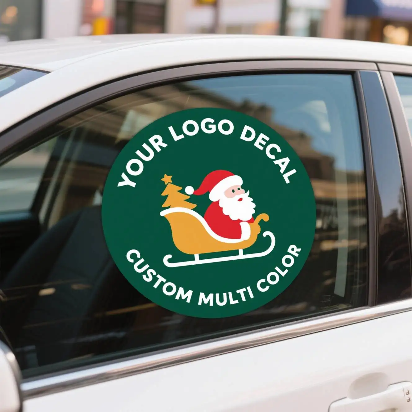 Custom Large Round Vinyl Stickers HD Waterproof for Window Glass Door Car Hood Bar Cafe Decoration Company Name Logo Dec