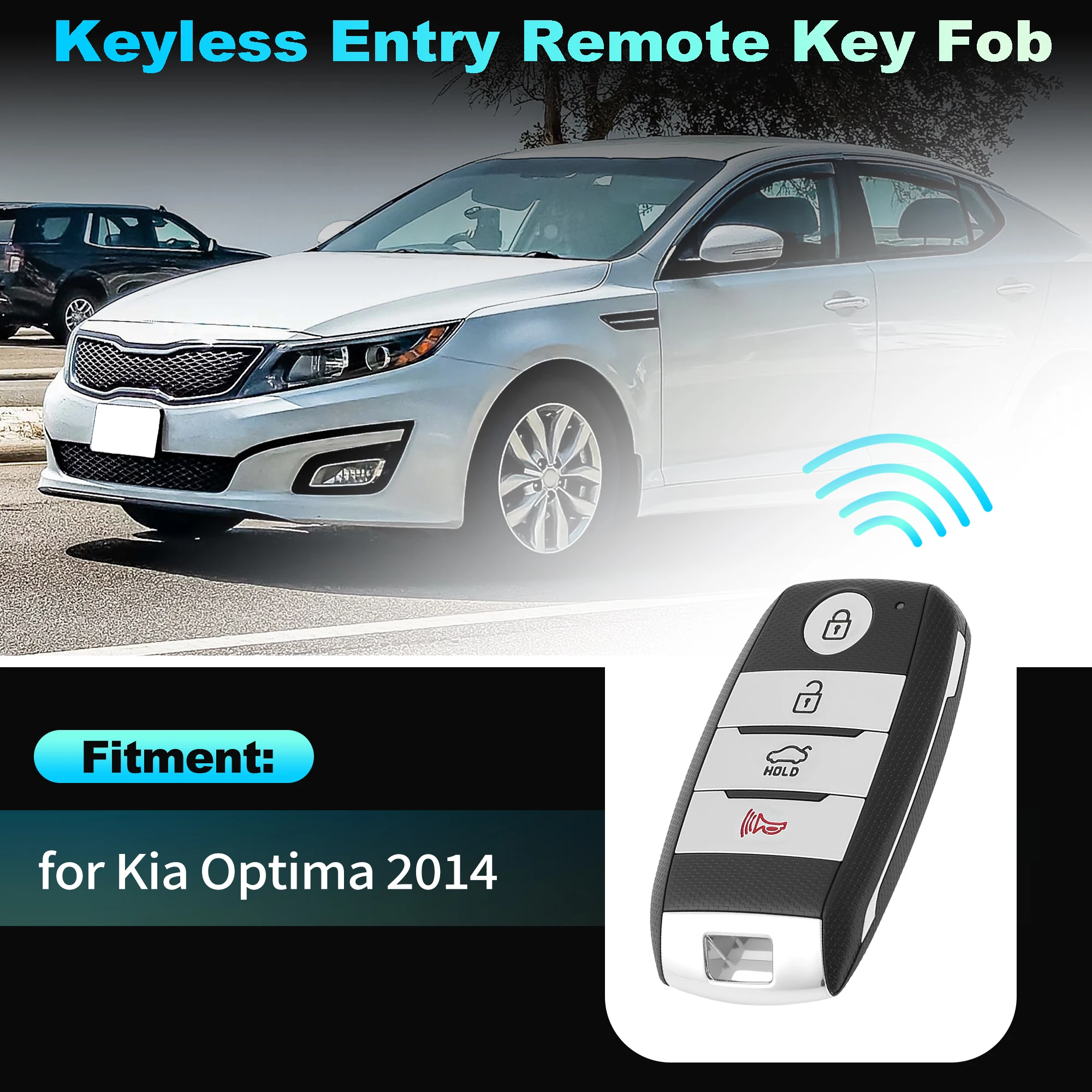 

Сменный ключ-пульт UXCELL SY5XMFNA04 для Kia Optima 2014-2015, Kia Rio 2015-2017, с чипом ID46, артикул 95440-2T510