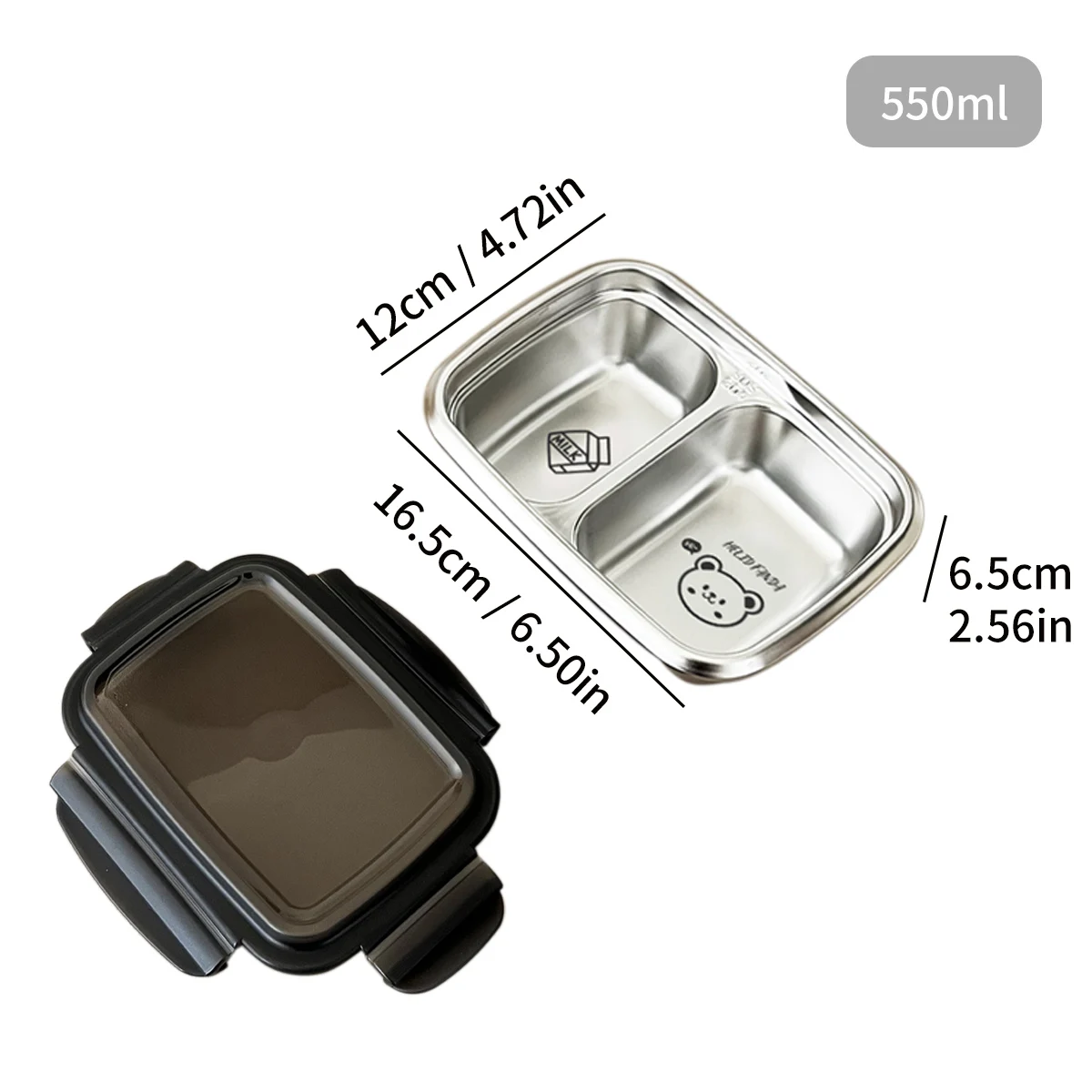 WORTHBUY 2/3 roosters 304 roestvrijstalen lunchbox Draagbare lekvrije voedselcontainer Grote capaciteit Bento Box voor studenten Volwassen