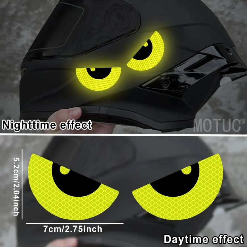 1Pair Creative Reflective Devil Eye Sticker Waterproof Vinyl Decal for Motorcycle Headlight Fairing Fuel Tank Helmet Tailbox