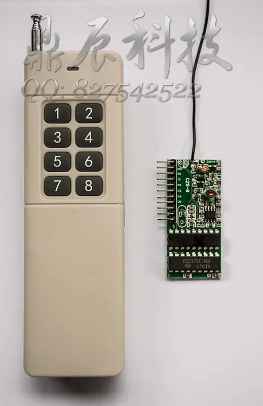 315M433 frequency 3000 meters 8-key remote control 8-channel 5V receiver board jog/self-locking/interlocking module