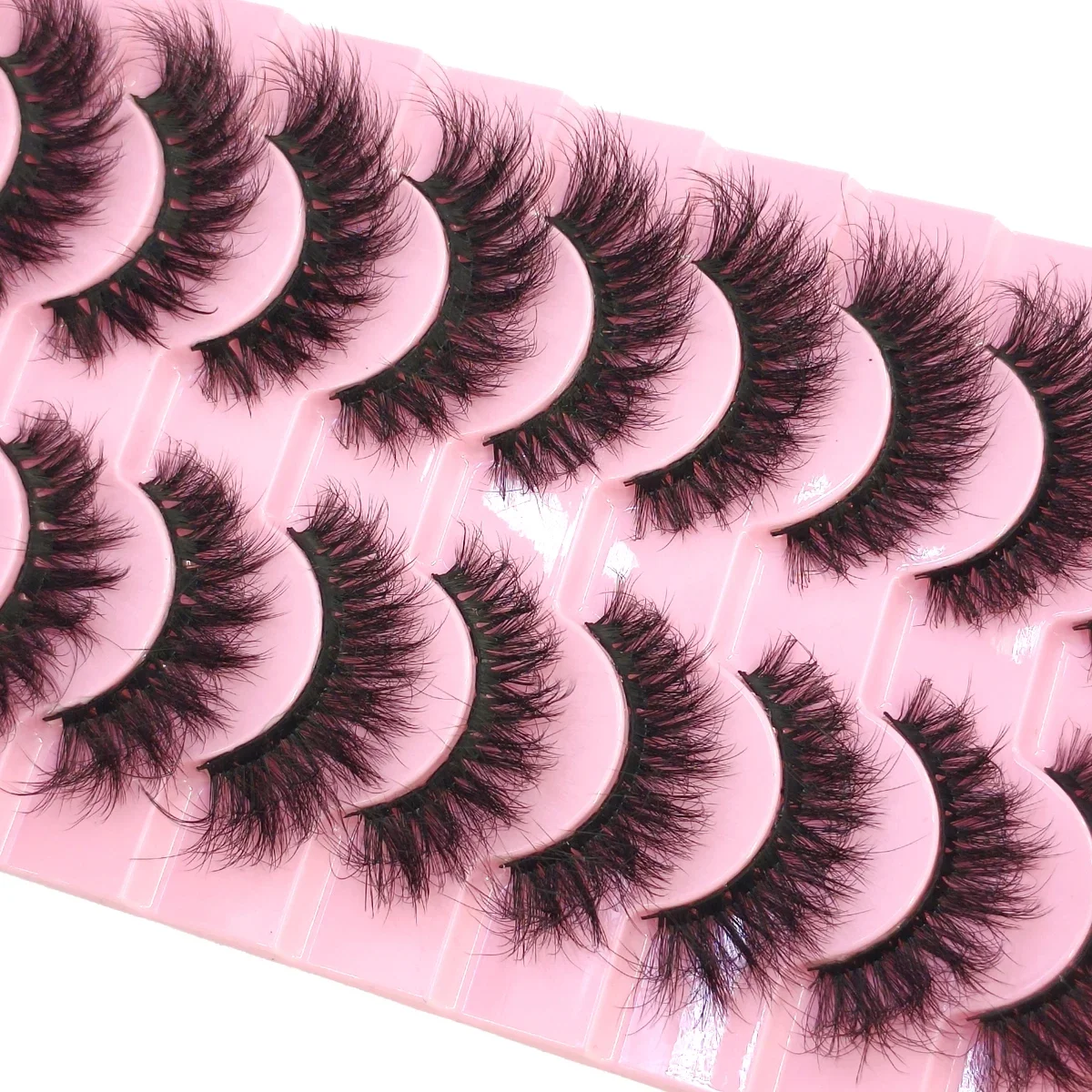HBZGTLAD 10 paires de cils naturels longs 3D, cils volumineux et moelleux, faux cils sans cruauté, cils effilés pour maquillage, Cilios
