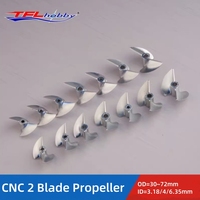 TFL 7075 CNC Material 2-Blade Alum. Propeller OD=30~72mm ID=3.18/4/6.35mm for Mono 1 Electric/Nitro RC Boat