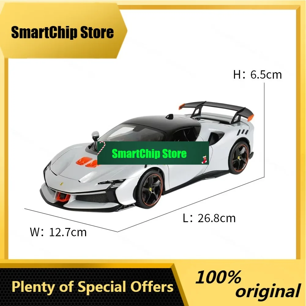 SmCpBburago 1:18 Ferrari SF90 XX Stradale Sports Car Static Simulation Die Cast Vehicles Collectible Model Car