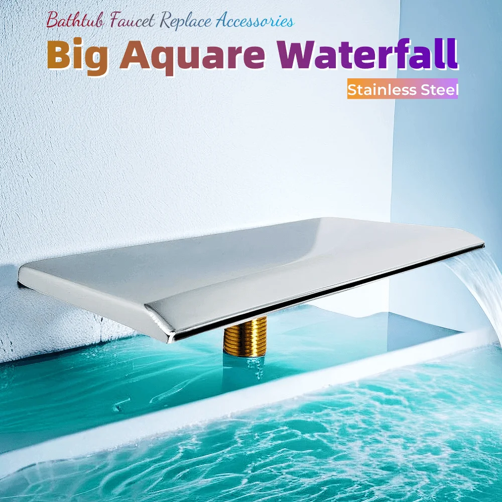 

192X92mm Rectangular Bathtub Waterfall Outlet Stainless Steel Big Square Bathroom Shower Faucet Massage Bathtub Water Jet Nozzle