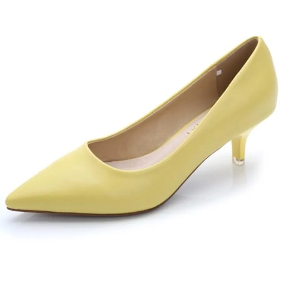 Womens Lovely Colors Low Kitten Heel Pointed Toe Dress Work Wedding Pumps Bridal Heeled Shoes