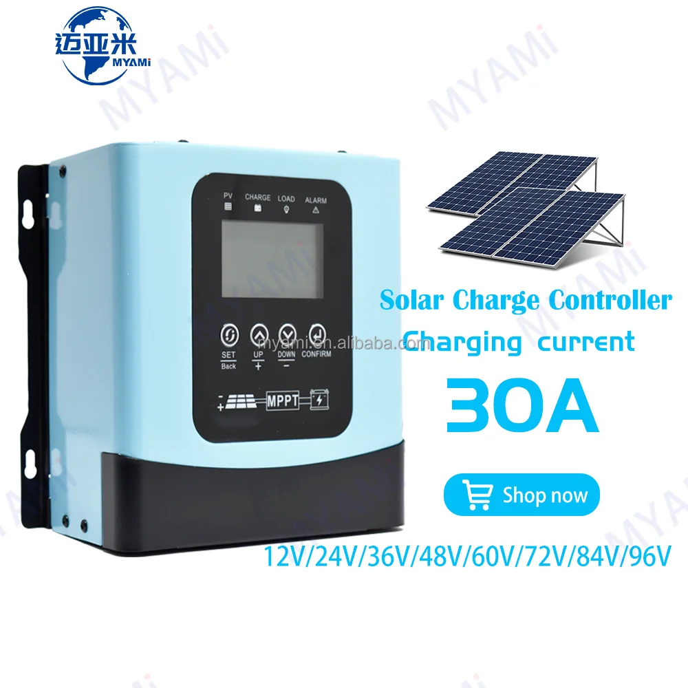 MYAMi Off-grid 12V 24V 36V 48V 60V 72V 84V 30A Battery Charging Mppt Solar Charge Controller with RS485 150V 230V Solar System