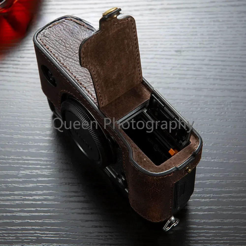 Genuine Leather Camera Case for Fujifilm XPRO2 Camera Bodysuit Handle Half Bag