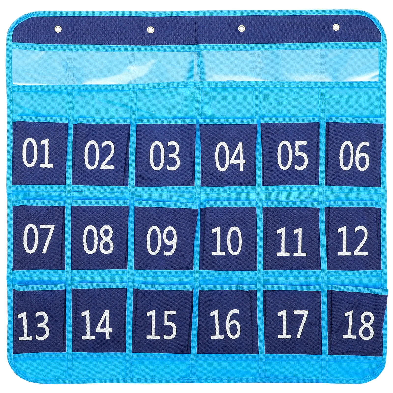 1pc Phone Storage Pouch For Classroom Hanging Organizer Numbered Pocket Chart Cloth Iron Material Cell Wall Bag