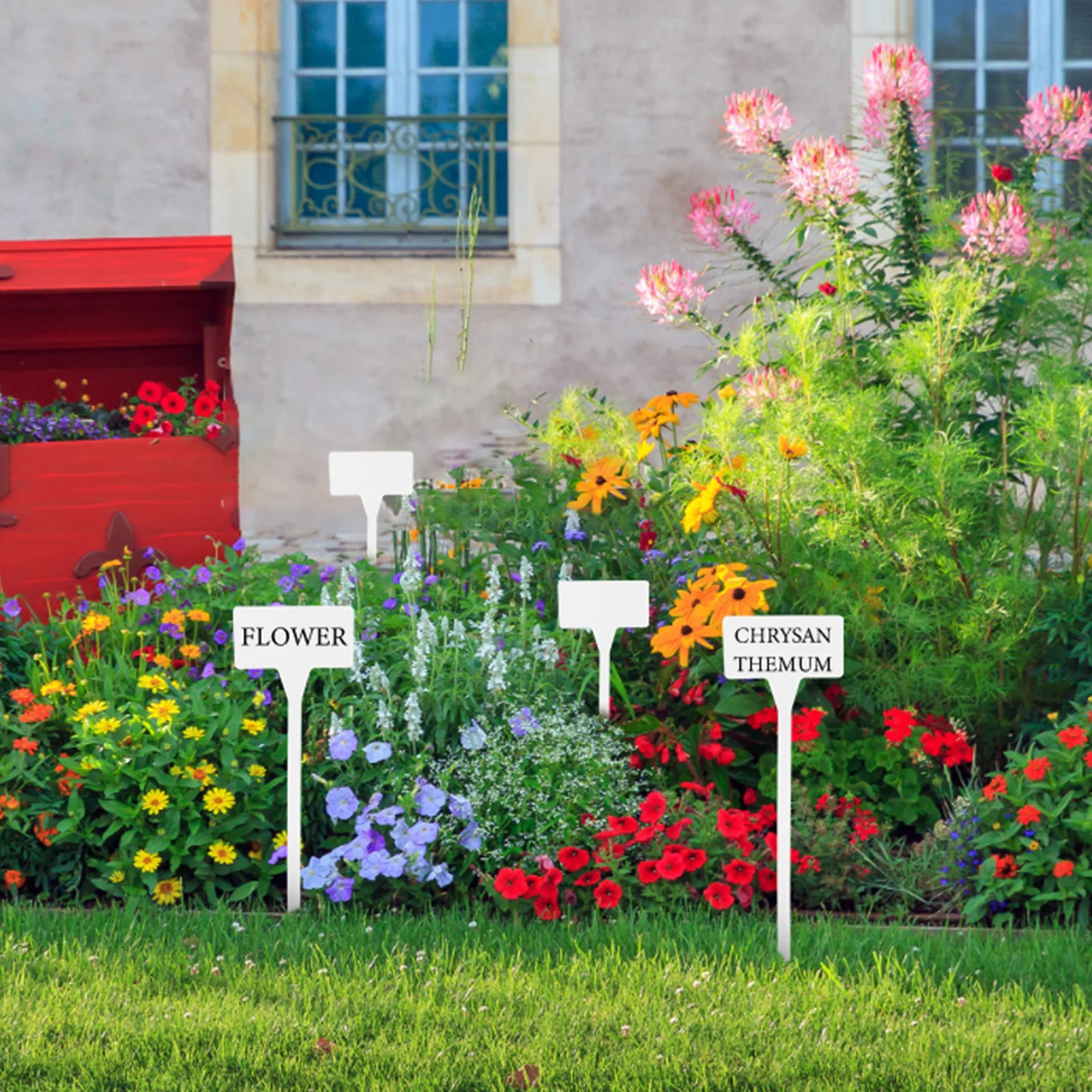 

28Pcs Waterproof T-Shaped Plastic Plant Labels Modern Garden Markers for Nursery Landscaping Flower Pot Succulent Plant Name