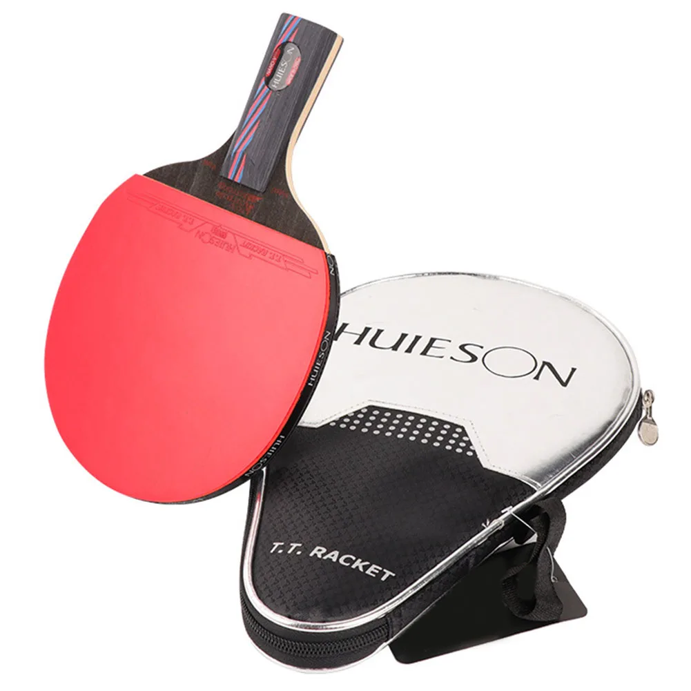 Table Tennis Paddle Table Tennis Racket Blade Double Face Pimples-in Racket Rubber PingPong Paddle For Senior Players With Case