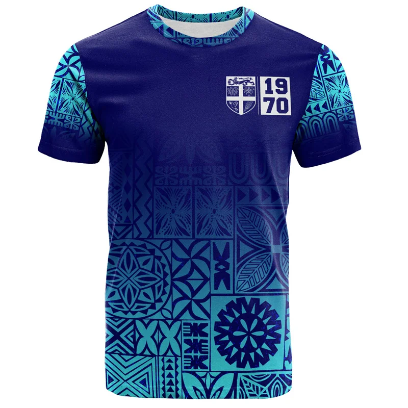 Personalised 3D Fiji Polynesian Hawaii T-Shirt Fiji Independence 1970 Tapa Style Tshirt Men Women Streetwear Unisex Tee Tops