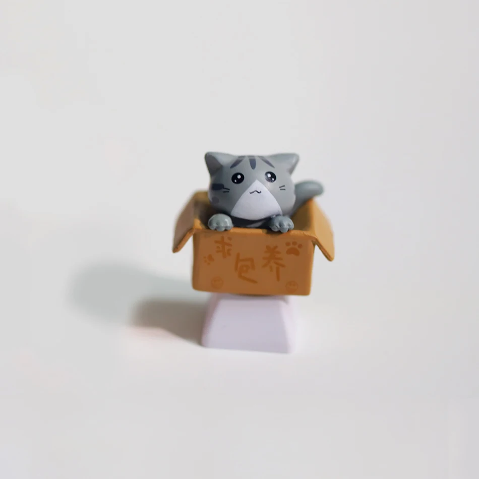 Cute Cat Key Cap Cartoon Handmade Mechanical Keyboard Caps Accessories Personalized Cherry MX Artisan Custom Pink PBT Keycap