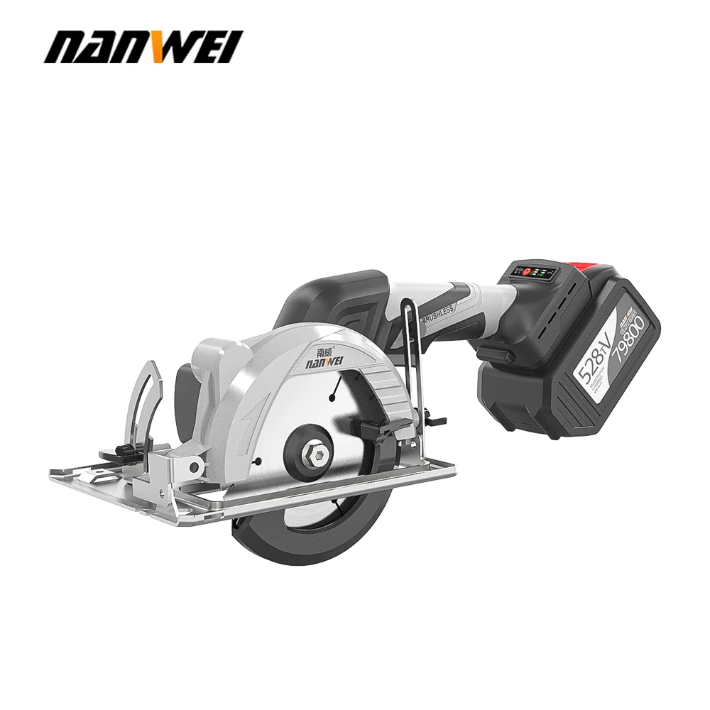 

NANWEI 5" Cordless Brushless Circular Saw Rechargeable Hand Push Saw Woodworking Portable Chainsaw Cutter Circular Saw